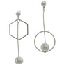 ASYMMETRICAL GEOMETRIC SHAPE METAL POST DROP EARRING