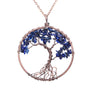 7 Chakra Yoga Tree Of Life Pendant Copper Crystal Natural Stone Quartz Necklace