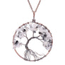 7 Chakra Yoga Tree Of Life Pendant Copper Crystal Natural Stone Quartz Necklace