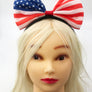 Women American USA Flag Headband Hairband Bow Hair Head Ribbon Hoop 4th of July