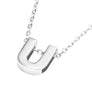 Girl Silver DIY Capital Letter Name Alphabet Initial Link Chain Pendant Necklace