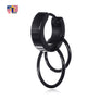 1 Pcs BTS Bangtan Boys Punk Black Titanium Double Round Ring Stud Earrings 9mm
