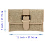 Women Straw Clutch Shoulder Evening Hand Bag Belt Handbag Rattan Tan Folding