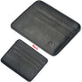 Business Credit Card Leather Wallet Elastic Band 2 Folders Money Slim Strap Hold
