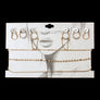 Three Pair Huggie Earrings with Three Chokers Set