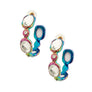 Rainbow Metal Crystal Hoops