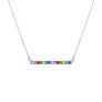 Rainbow Bar Silver Chain Necklace