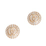 Gold Designer Rhinestone Round G Studs