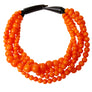 Orange Bead Buffalo Horn Hook Necklace