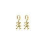 Gold Huggie Teddy Bear Hoops