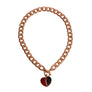 Half Red Green Heart Toggle Necklace