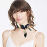 Women Silk Satin Square Line Striped Pattern Scarf Bandana Mini Neck protective