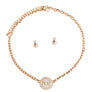 Gold Cable Chain Greek Key Necklace