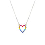 Rainbow Heart Gold Chain Necklace