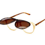 Flip Open Up Lens Flat Top Aviator Sunglasses Tortoise Shell Black Yellow Brown