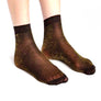 Women Harajuku Glitter Soft Silk Short Shiny Transparent Elastic Hosiery Socks