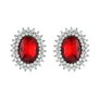 Oval Red Crystal Studs