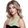 Multi Strand Lime Pearl Necklace Set
