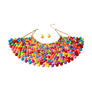 Rainbow Bead Bib Necklace Set