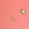 Gold White 3pcs Coco Designer Studs