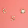 Gold White 3pcs Coco Designer Studs