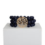 Navy Bead Round Gold Bracelet