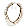 3 Layer Gold Chain and Pearl Necklace