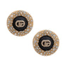 Gold and Black Iced Pearl Rhinestone Studs