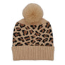 Camel Leopard Pom Beanie