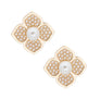 Pearl Luxury French Designer Flower Studs