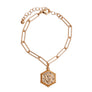 C Hexagon Initial Charm Bracelet
