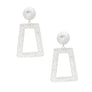 Silver Hammered Trapezoid Earrings