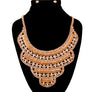 Gold and Rhinestone Layered Bib Necklace Set