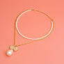 Double Layer Pearl Bow Necklace