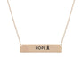 Gold Ribbon HOPE Plate Necklace