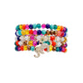 Rainbow Glass 5 Pcs Elephant Bracelets
