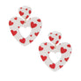 White Red Glitter Heart Earrings