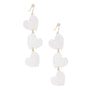 White Triple Link Heart Earrings