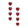 Red Crystal Quad Heart Earrings