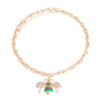 Green Striped Bee Chain Link Necklace