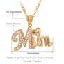 Love MUM Pendant Mom Necklace 18K Gold Silver Plated Crystal Heart Mother Gift