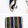 Women Silk Satin Square Line Striped Pattern Scarf Bandana Mini Neck protective