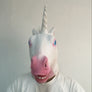 White Dreamy Unicorn Horse Costume Latex Rubber Horror Scary Mask Halloween Part