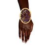 Oval Purple Confetti Gold Cuff