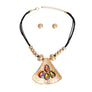 Metal Seashell Pink Green Necklace