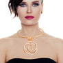 Gold 3D Pearl Pendant Necklace