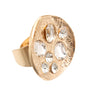 Gold Clear Oval Crystal Ring
