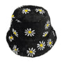 Black Floral Faux Fur Bucket Hat