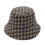 Taupe Geo Pattern Topstitch Bucket Hat