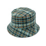 Green Plaid Woolen Bucket Hat